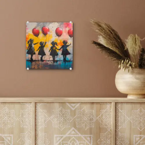 Graffiti - Kinderen - Street art - Ballon - Banksy plexiglas 5mm klein -sfeer5
