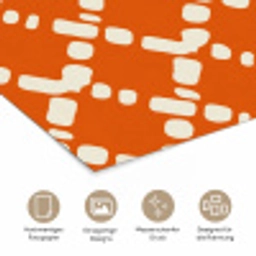 Oranje - Ruitpatroon - Wit poster papier klein 62 -tcloseup_DE
