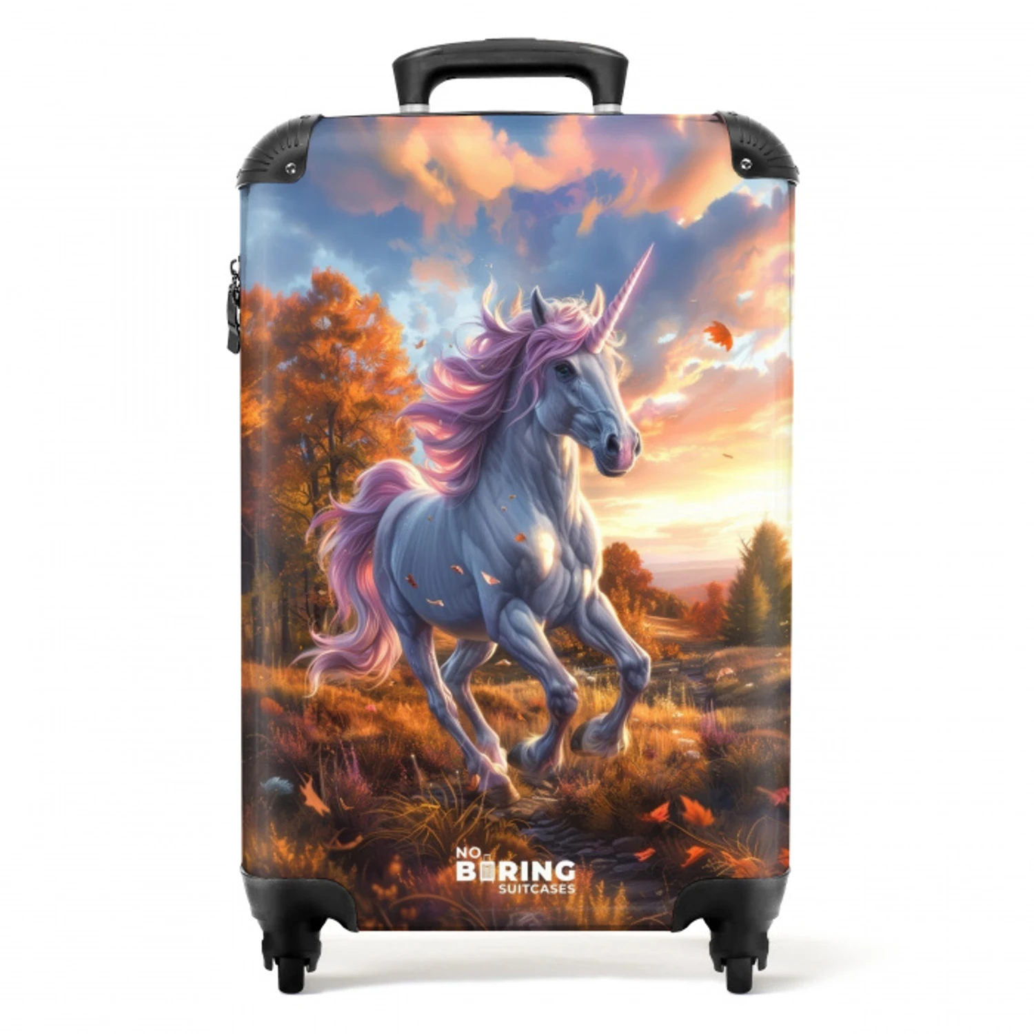 Galopperende Eenhoorn in Herfstwereld NBS - Handbagage koffer - Unisex middel -productfoto_recht