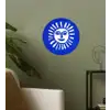 Zon - Gezicht - Penseelstructuur - Blauw Wandcirkel behangsticker klein -sfeer2