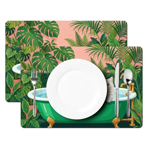 Badkamer - Kattenparade - Kleurrijk Placemat vinyl groot -zzsfeer2_Kitchenyeah-website