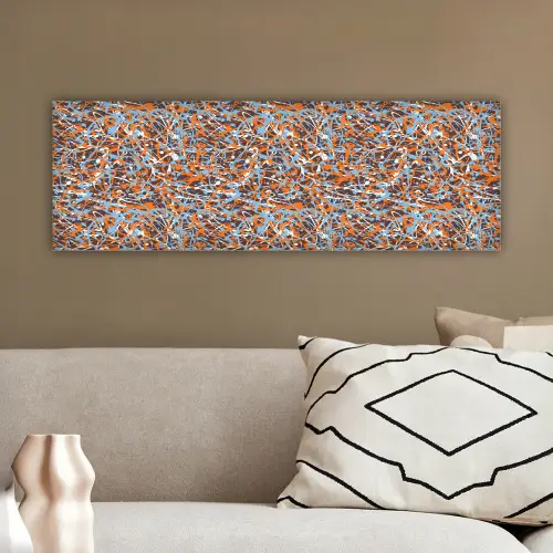 Blauw - Waterverf - Chaos canvas 2cm klein 828 -sfeer3