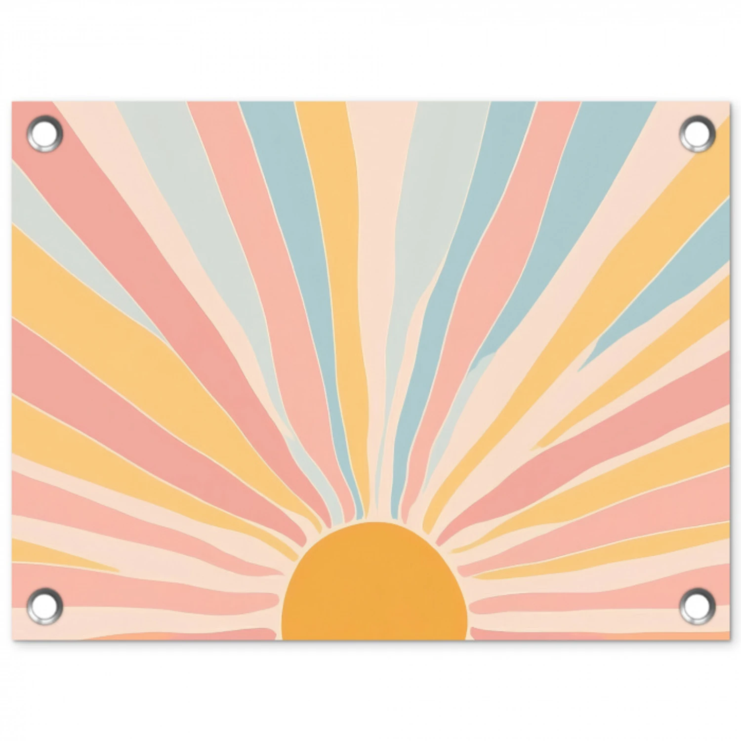 Illustratie - Zon - Pastelkleuren tuinposter los doek klein -3d