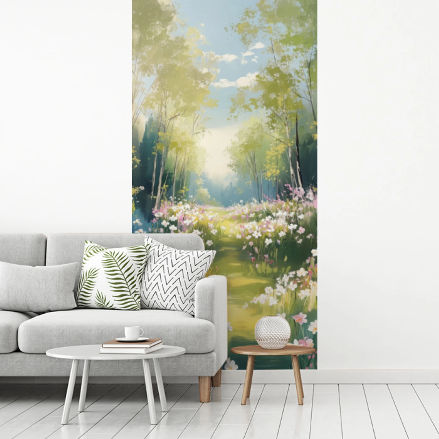 Bos - Schilderstijl - Kleurrijk fotobehang vinyl groot -woonkamer