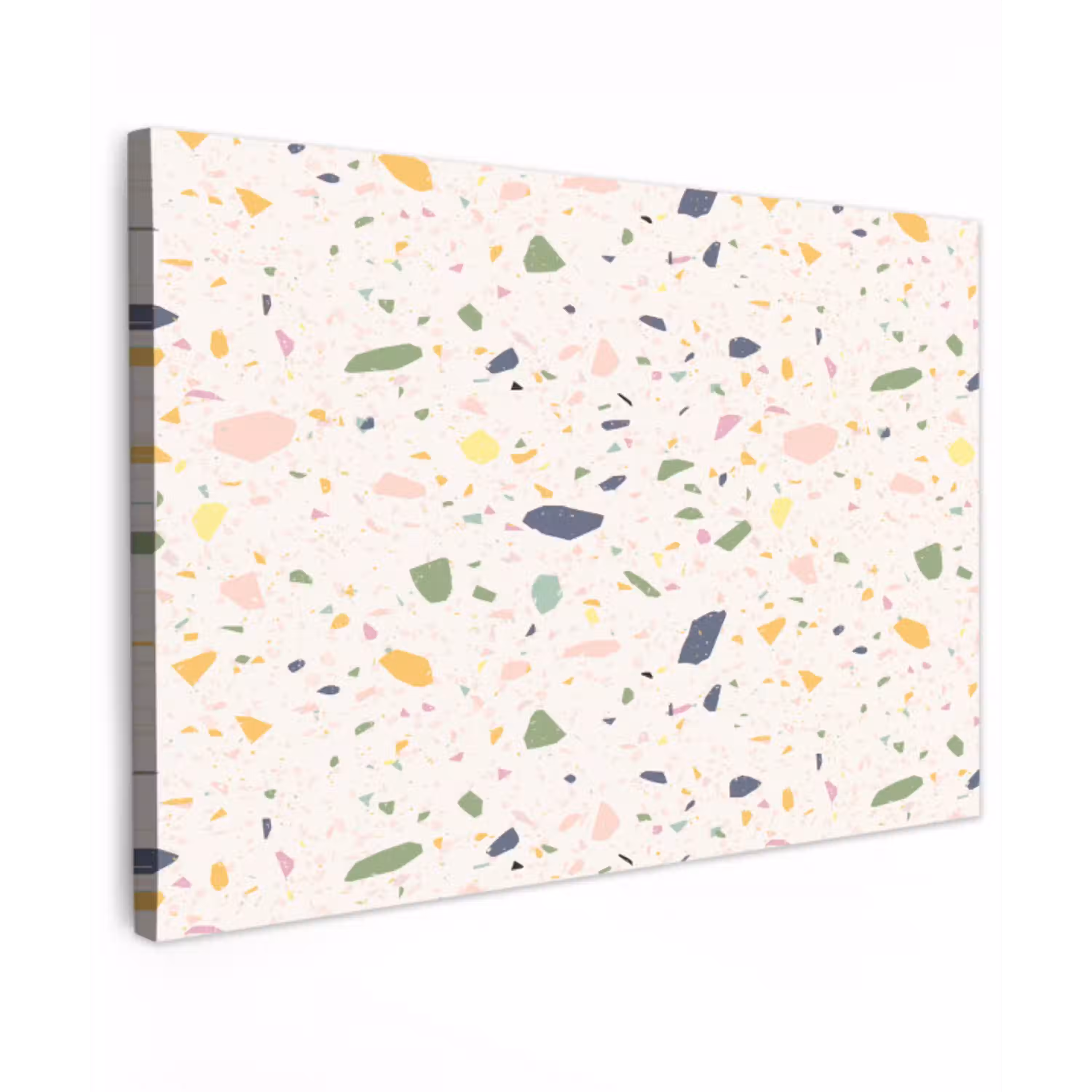 Terrazzo - Patroon - Kleurrijk  - Festival Tuinposter op houten frame 2 cm dik klein 845 -3d