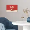 Illustratie - Kerstman - Rendieren - Rood poster papier klein -sfeer3