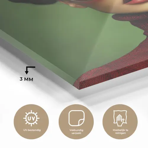 Vrouw - Groen - Bril - Aesthetic - Modern plexiglas 5mm klein -sfeer2