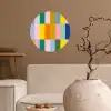 Stroken - Blauw - Patroon - Abstract Wandcirkel behangsticker klein -sfeer1