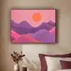 Zon - Heuvels - Paars - Abstract Textielframe - compleet frame klein -sfeer1