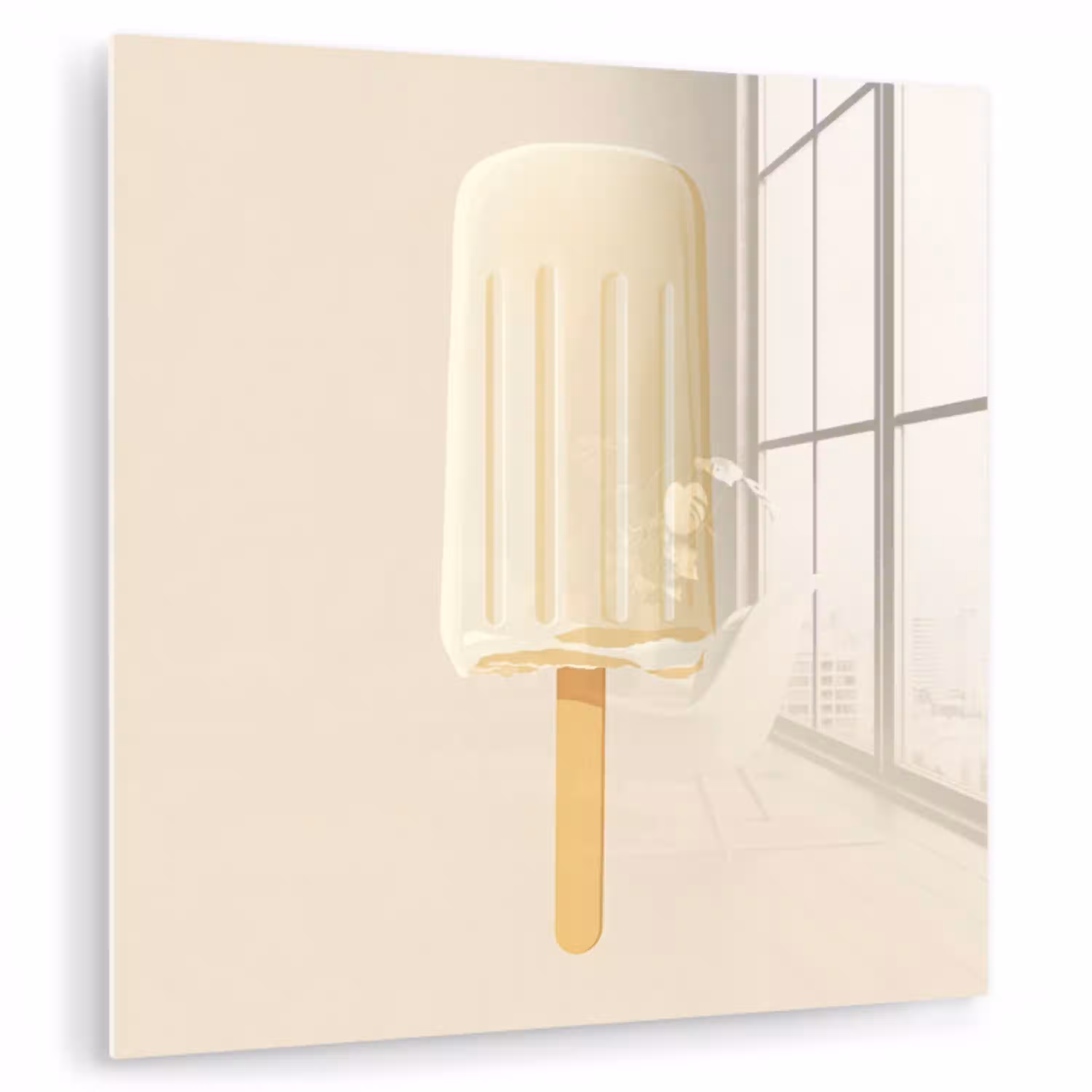 Minimalistisch - Waterijsje - Stokje - Beige plexiglas 5mm klein -zzzproduct_nieuw