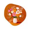 Vaas - Bloemen - Oranje Wandcirkel Organisch Forex 3mm klein -3d