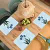 Tulpen - Blauw - Bladeren Placemat vinyl groot -zzsfeer5_Kitchenyeah-website