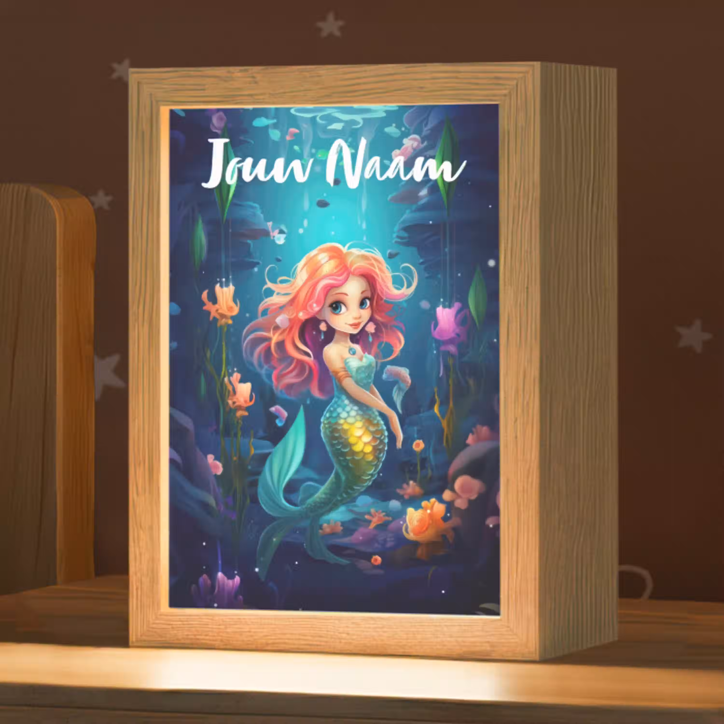 Zeemeermin - Bloemen - Onderwater - Meisjes - Kind Light Box met kabel (Kinderlampje) klein -zzz_3d_website