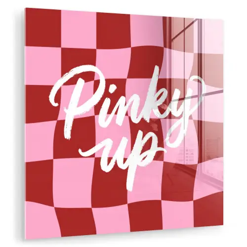 Pinky up - Geblokt - Bordeauxrood plexiglas 5mm klein -zzzproduct_nieuw
