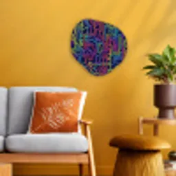Retro - Abstract - Neon Wandcirkel Organisch Forex 3mm klein -sfeer4