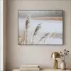 Riet - Meer - Winter - Natuur - Sneeuw - Beige Textielframe zwart klein -sfeer2