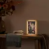 Leeuw - Dier - Natuur - Botanisch - Bloemen - Roze Light Box met kabel (Tafellamp) klein -sfeer4