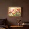 Tulpen - Sprookjesachtig - Kleurrijk Light Box met batterij (Wandlamp) middel -sfeer4