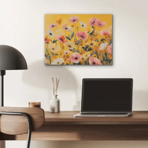 Bloemen - Veld - Geel PET vilt klein -sfeer5
