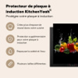 Paprika - Water - Groente - Zwart Inductie beschermer vinyl 3mm middel -usfeer2_FR