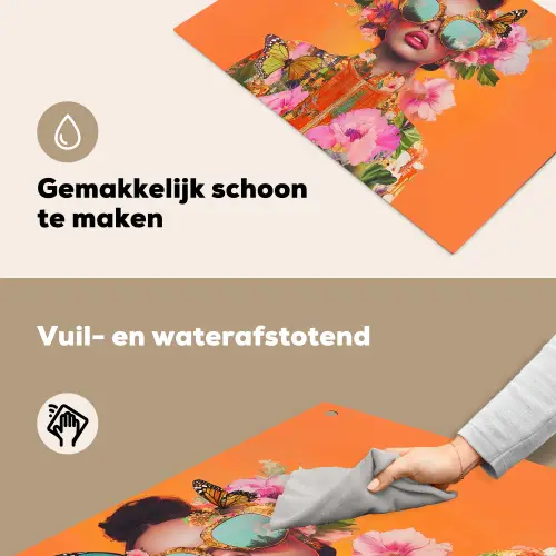 Vlinders - Vrouw - Zonnebril - Kleurrijk Inductie beschemer met haakjes klein -ky-schoon-nl