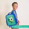 Voetbalvibes - Verfspatten - Groen - Blauw Kinderrugzak - Blauw middel -sfeer3_NL