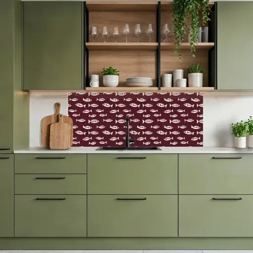 Vissen - Grafisch - Patroon - Donker keuken achterwand 2 middel 871 -sfeer3