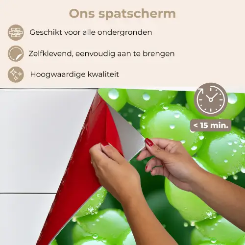 Druiven - Groen - Druppels keuken achterwand spatscherm klein 900 -spatscherm_NL