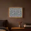 Zebra - Patroon - Blauw - Beige Light Box met batterij (Wandlamp) middel 907 -sfeer4