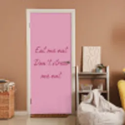 Eat me out don't stress me out - Roze - Handgeschreven deurposter klein -sfeer1