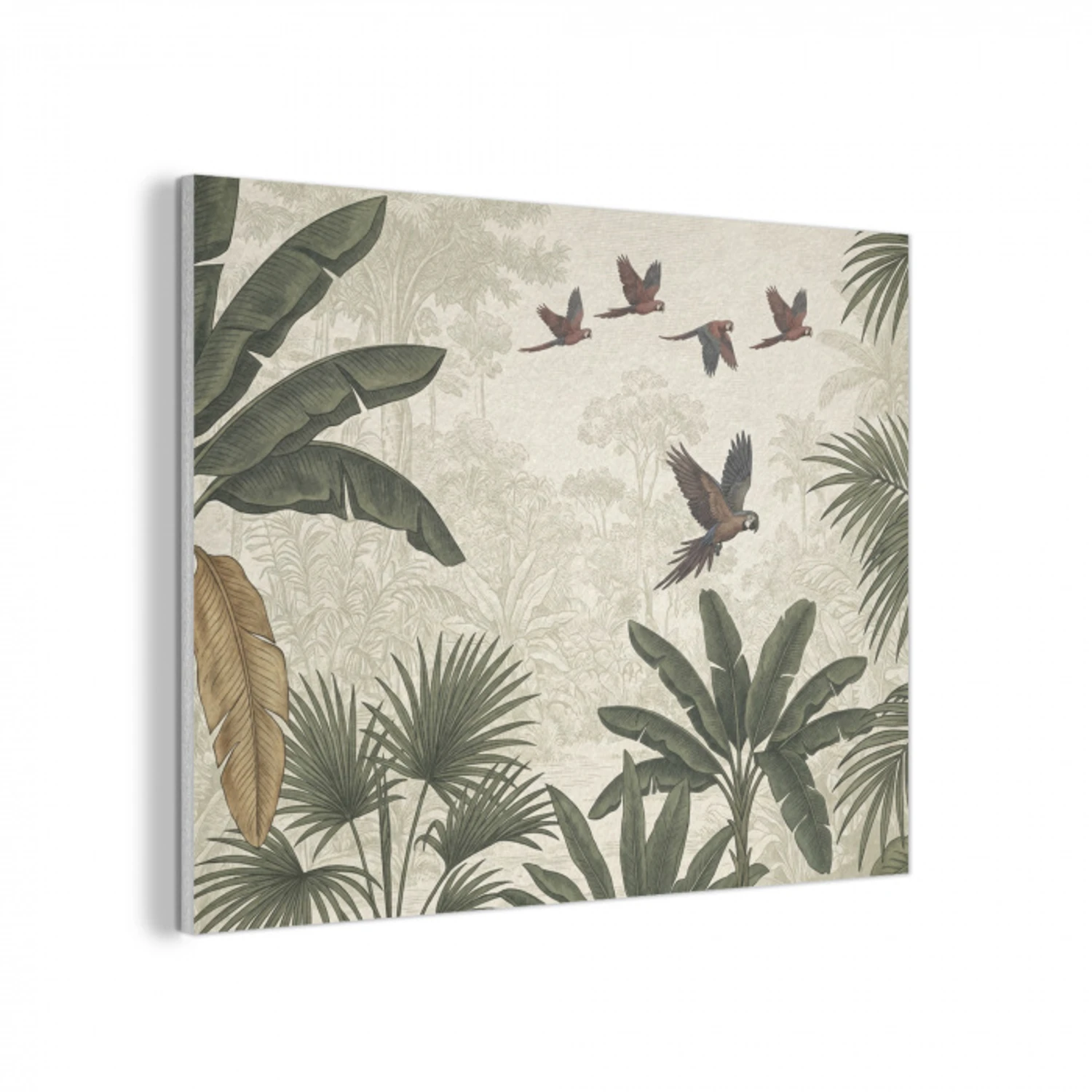 Papagaaien - Jungle - Tropisch - Green PET vilt klein -3d