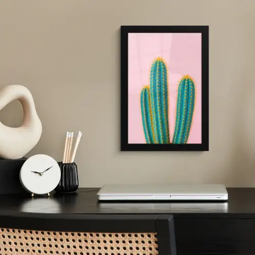 Cactussen - Modern - Pastel fotolijst zwart zonder passe partout klein -sfeer1