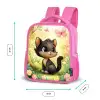 Kat - Vlinder - Bloemen Kinderrugzak - Roze middel -productfoto_formaten