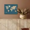 Wereldkaart - Donkerblauw - Beige PET vilt klein -sfeer4