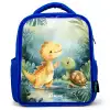 Dino - Schildpad - Jungle Kinderrugzak - Blauw middel -3d