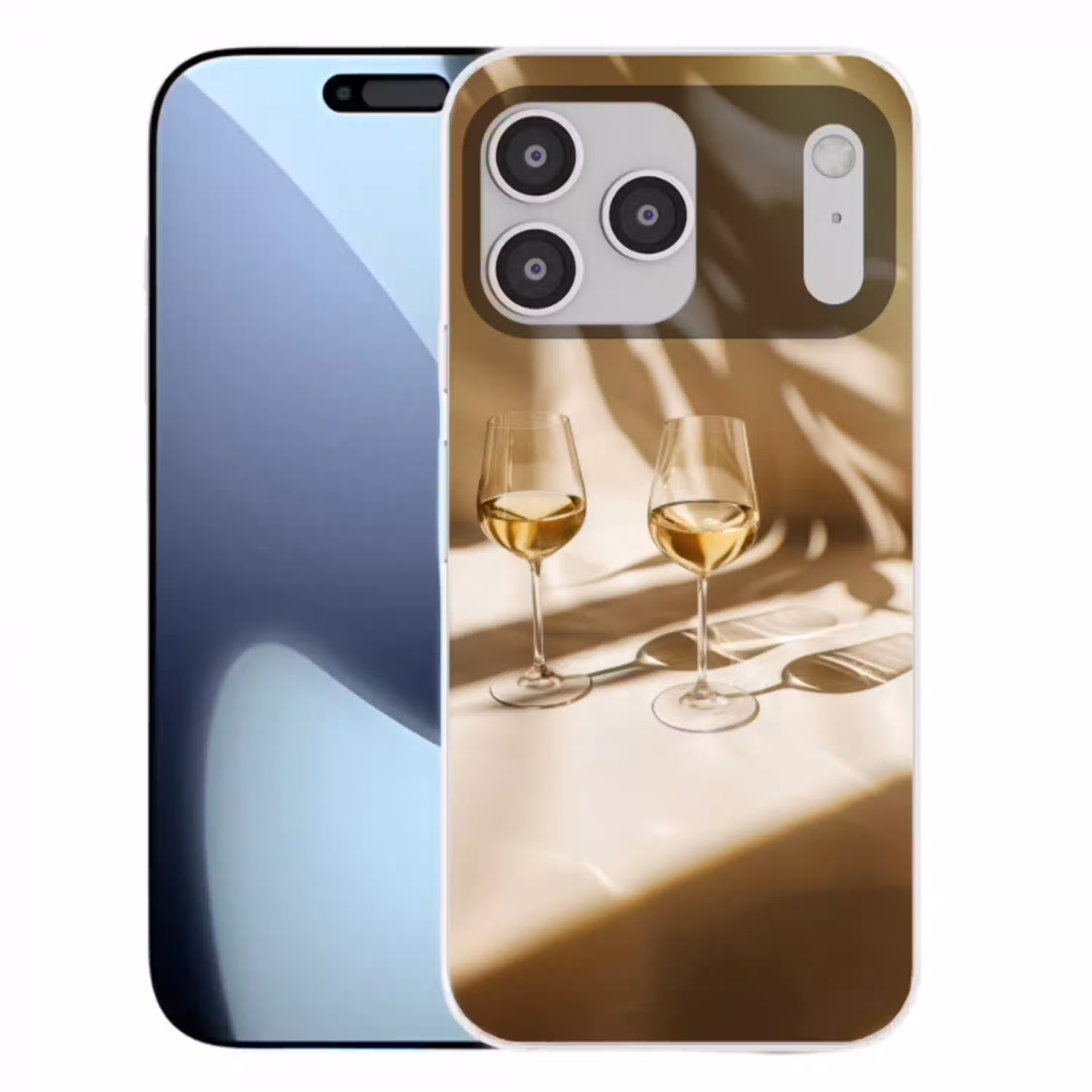 Wijn - Wijnglazen - Wit Telefoonhoesje iPhone 17 Pro Max klein -3d