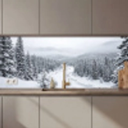 Rivier - Bevroren - Landschap - Winter keuken achterwand 2 middel zz_3dshopping