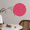 Rood - Roze - Schaakbord - Valentijn Wandcirkel behangsticker klein -sfeer3