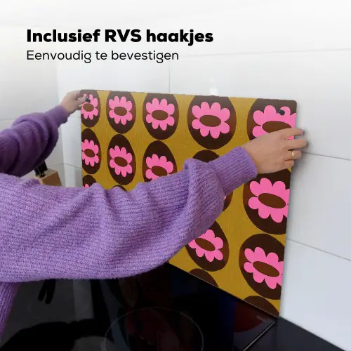 Grafisch - Patroon - Kleurrijk Inductie beschemer met haakjes klein 777 -ky-ophangen-nl