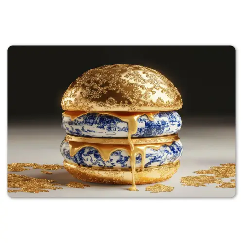 Delftsblauw - Goud - Burger Placemat vinyl groot -zzsfeer1_Kitchenyeah-website