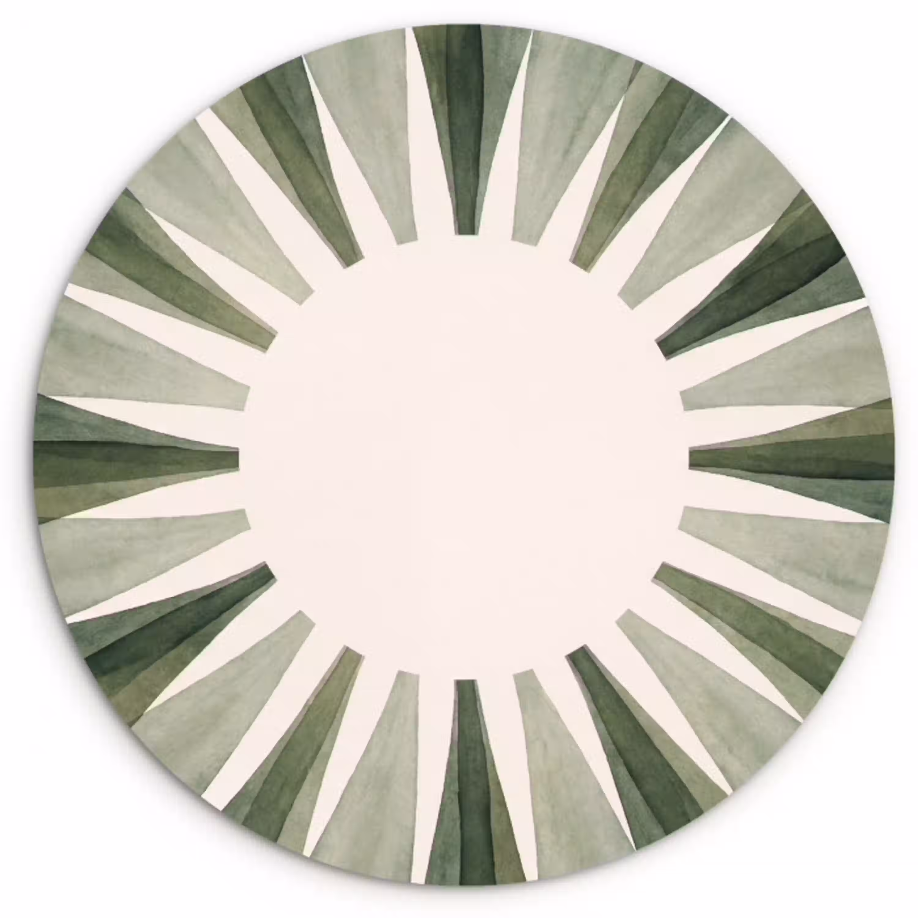 Planten - Abstract - Waterverf - Groen - Natuur Wandcirkel kunststof plaat 5mm dik klein -3d