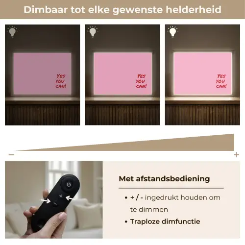 Yes you can do it - Rood - Roze Light Box met batterij (Wandlamp) middel -USP_dimbaarNL