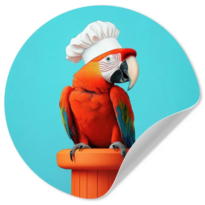 Ara - Koksmuts - Sokkel - Grappig Wandcirkel behangsticker klein -3d
