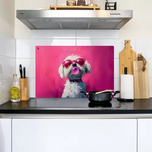 Pink - Hond - Bubbel Inductie beschemer met haakjes klein -sfeer2