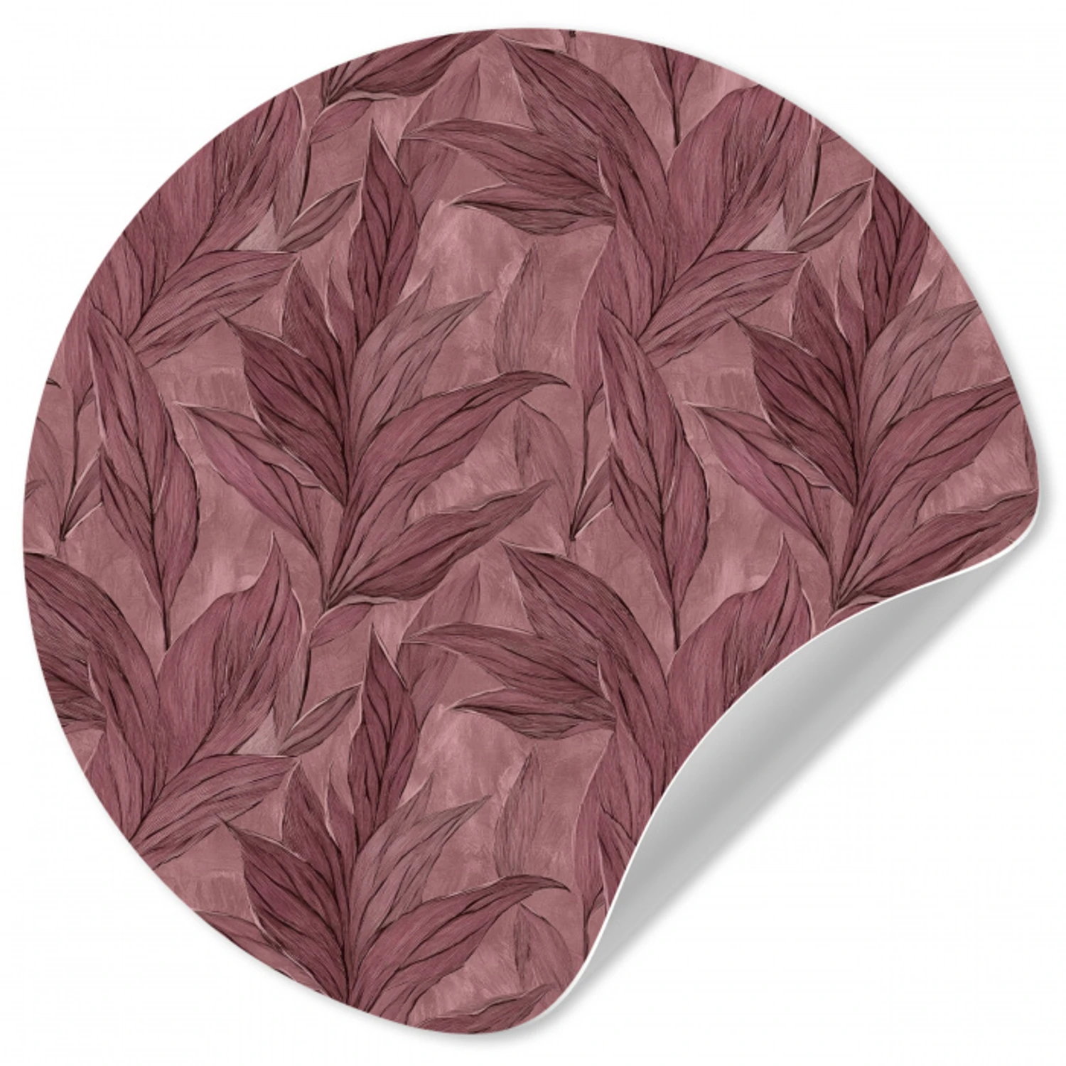 Bladeren - Patroon - Paars Wandcirkel behangsticker klein 186 -3d