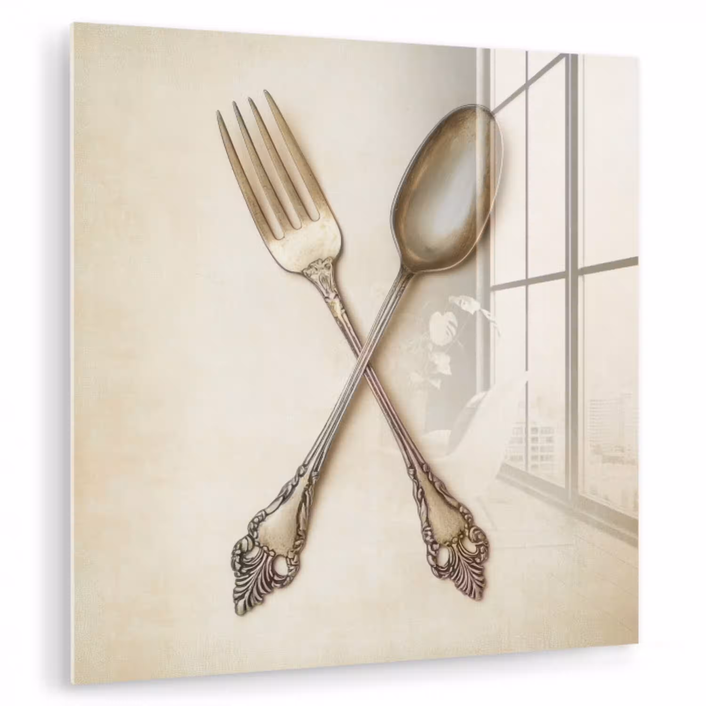 Beige - Vintage - Bestek plexiglas 5mm klein -zzzproduct_nieuw