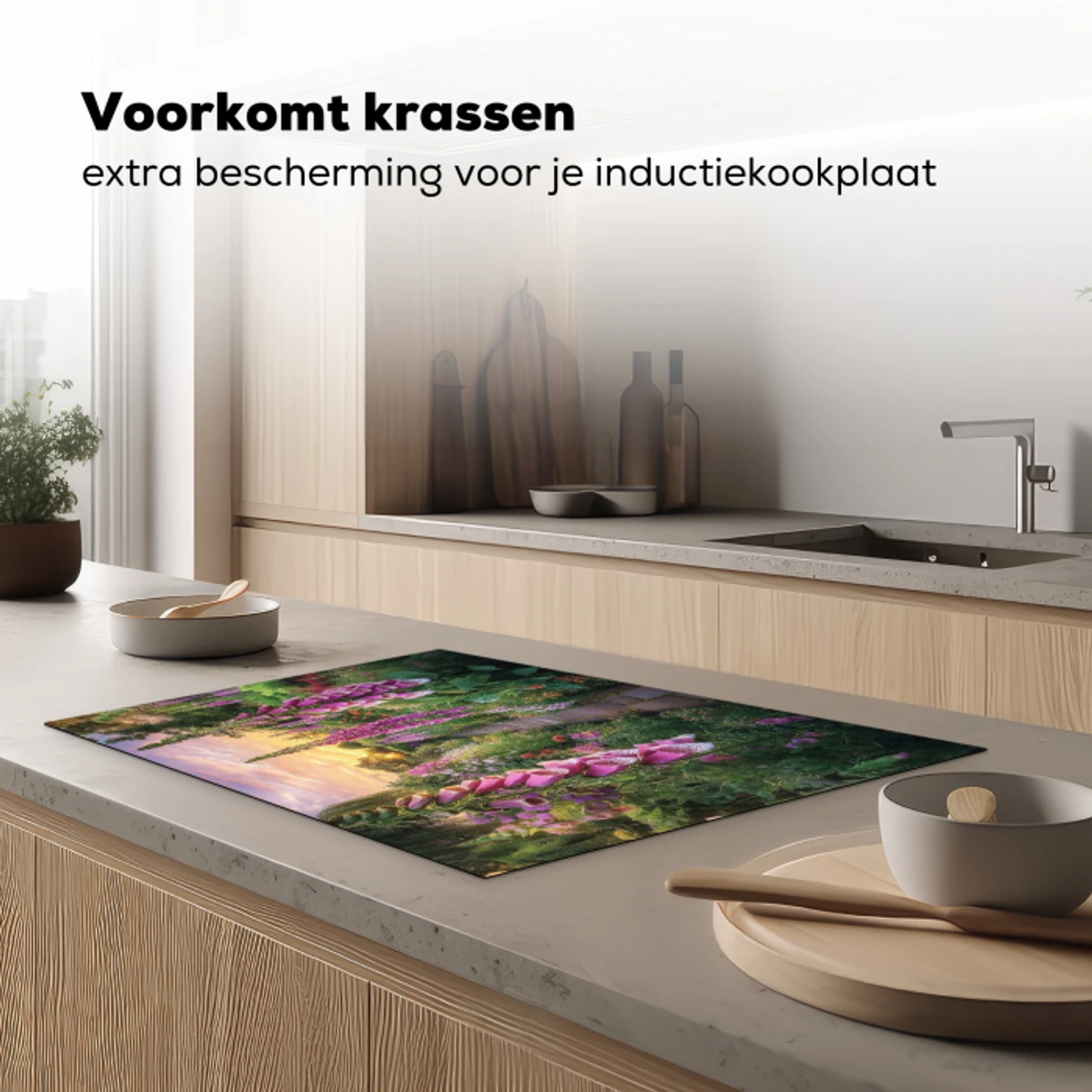 Vingerhoedskruid - Bloemen - Tuin Inductie beschermer vinyl 3mm klein -sfeer1