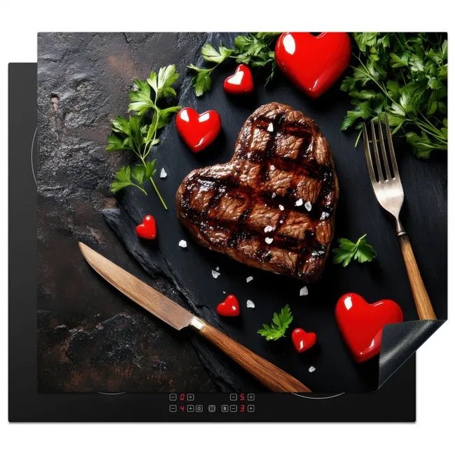 Steak - Hart - Bestek Inductie beschermer vinyl 3mm middel -3d