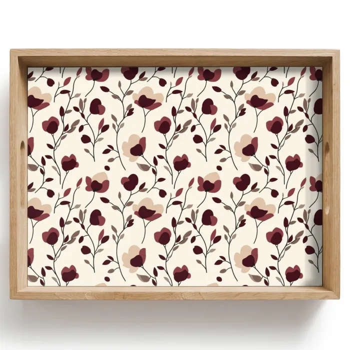 Bloemen - Botanisch - Bordeaux Dienblad Rechthoek middel 911 -z3d_shopping