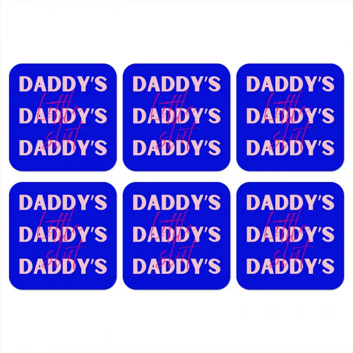 Blauw - Daddy's - Blokletters onderzetter kurk middel -3d